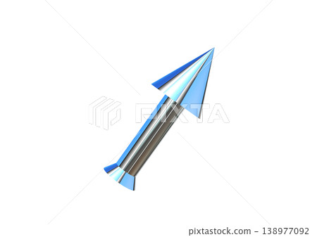 一幅具有速度感的藍色箭頭的3D插圖。 138977092