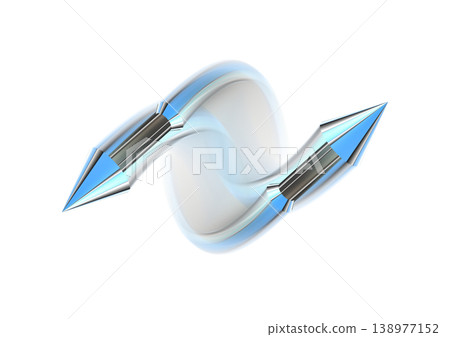 A 3D illustration of a blue arrow with a sense of speed. A 3D illustration of a blue arrow with a sense of speed. 138977152