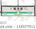 Station name sign at Shukugawara Station (JN13) on the Nambu Line (Tama Ward, Kawasaki City) 138977911