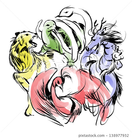 四神獸插圖 四神獸插圖 138977932