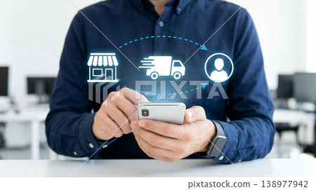 E-commerce Logistics and Delivery Concept with Smartphone Interface 138977942