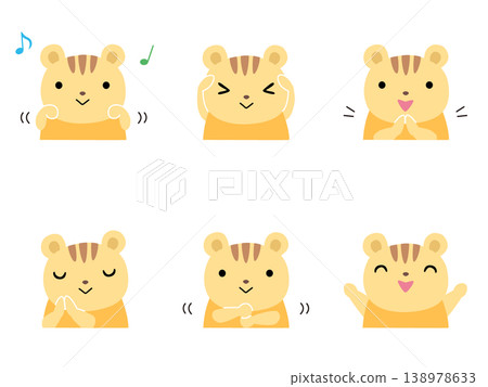 一組松鼠玩爪子的插圖（無輪廓線）。 138978633