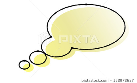 Yellow gradient speech bubble 138978657