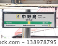 Station name sign at Nakanojima Station (JN15) on the Nambu Line (Tama Ward, Kawasaki City) 138978795