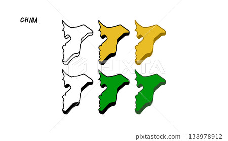 Colorful 3D hand-drawn vector illustration of a map of Chiba Prefecture Colorful 3D hand-drawn vector illustration of a map of Chiba Prefecture 138978912