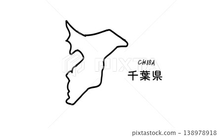 千葉縣地圖的簡單手繪向量插圖 千葉縣地圖的簡單手繪向量插圖 138978918