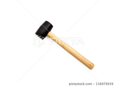 Rubber hammer (with wooden handle) [White background, cutout] 138978939