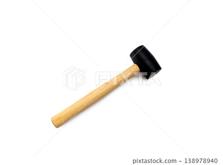 Rubber hammer (with wooden handle) [White background, cutout] 138978940
