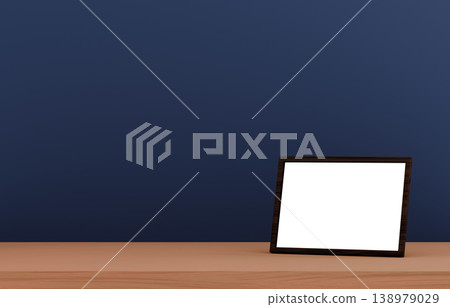 3D Material_Photo Frame_Navy Background 138979029