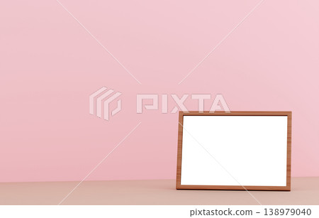 3D material_Photo frame_Pink background 3D material_Photo frame_Pink background 138979040