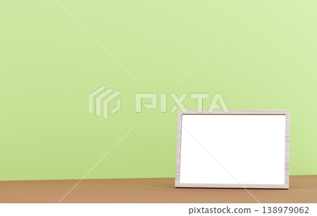 3D material_Photo frame_Green background 3D material_Photo frame_Green background 138979062