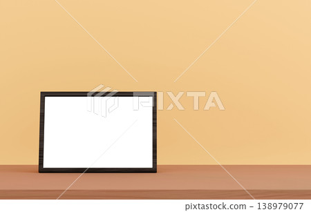 3D material_Photo frame_Yellow background 138979077