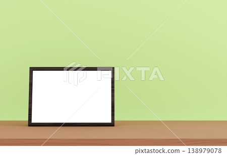 3D material_Photo frame_Green background 3D material_Photo frame_Green background 138979078