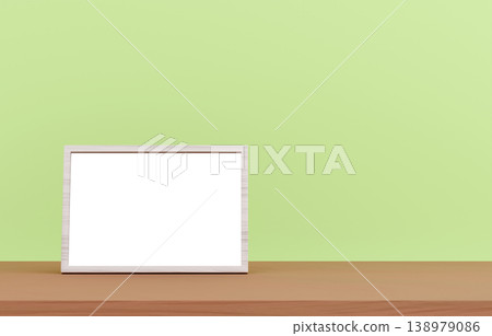 3D material_Photo frame_Green background 138979086