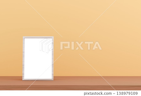 3D material_Photo frame_Yellow background 3D material_Photo frame_Yellow background 138979109