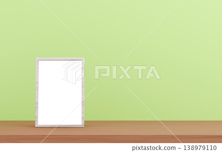 3D material_Photo frame_Green background 138979110
