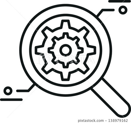Ai search icon gear optimization lineart minimal Ai search icon gear optimization lineart minimal 138979162
