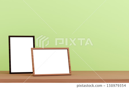 3D材質_相框_綠色背景 3D材質_相框_綠色背景 138979354