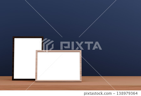 3D Material_Photo Frame_Navy Background 3D Material_Photo Frame_Navy Background 138979364