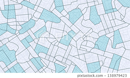 Abstract navigation plan of the blue areas, map depicted as a simple scheme. Concept of planning and mapping a travel route using general city map with streets, roads marked. Vector illustration Abstract navigation plan of the blue areas, map depicted as a simple scheme. Concept of planning and mapping a travel route using general city map with streets, roads marked. Vector illustration 138979423