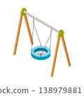 Isometric kids playground item. Isolated icon of play equipment for children. Sports equipment element. Vector illustration 138979881