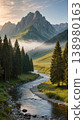 Majestic Mountain River 138980163