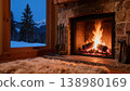 Cozy Stone Fireplace 138980169