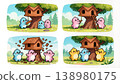 Cute Bears Building a Treehouse 138980175