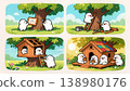 Cute Bears Building a Treehouse 138980176