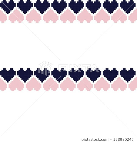 Navy Blue And Pink Heart Pixel Art Pattern Design Repeat For Fashion Textiles And Packaging Navy Blue And Pink Heart Pixel Art Pattern Design Repeat For Fashion Textiles And Packaging 138980245