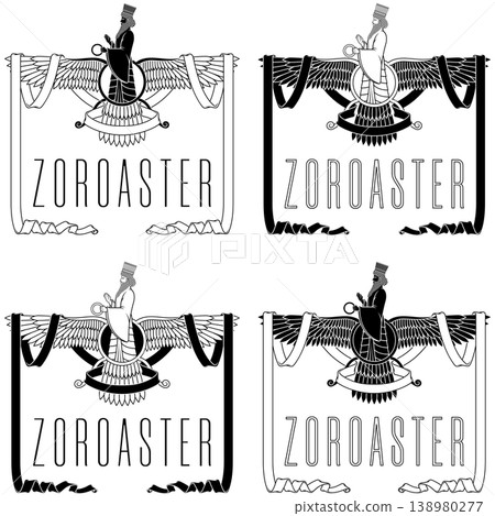 Outline of the Faravahar Symbol 138980277