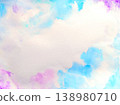 柔和的手繪水彩紋理背景，靈感來自雨季。 138980710