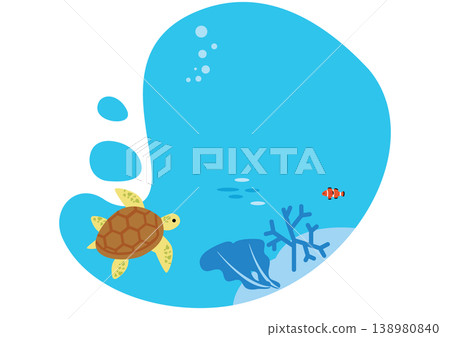 可愛的抽像水下畫框 可愛的抽像水下畫框 138980840