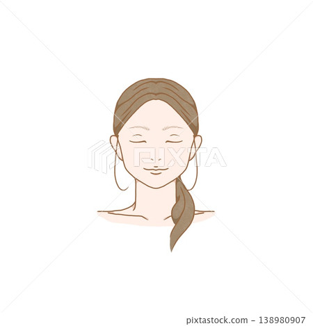 一位女士閉著眼睛，準備開始她的護膚程序。 138980907