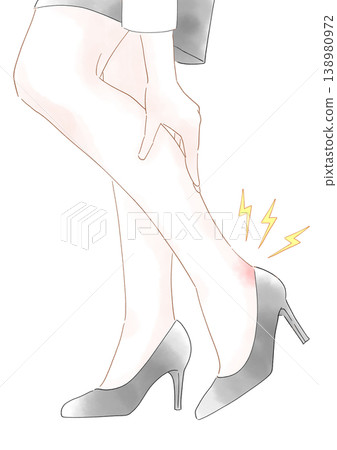 鞋子磨出水泡的女人,水彩風格插圖 鞋子磨出水泡的女人,水彩風格插圖 138980972