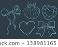 Summer coastal coquette blue ribbon beach aesthetic vector 138981165