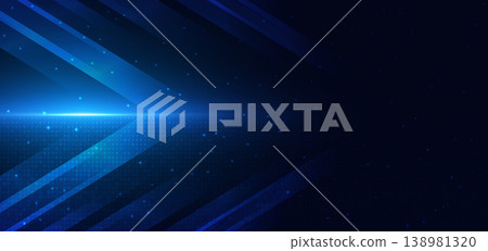 Futuristic abstract technology background featuring smooth blue digital diagonal lines 138981320
