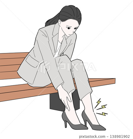 擦鞋的女人圖 138981902