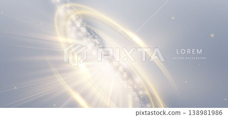 Gold ring overlapping with gold lighting effect sparkling Gold ring overlapping with gold lighting effect sparkling 138981986