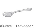 Simple silver spoon illustration material 138982227
