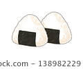 Illustration of two nori-wrapped rice balls 138982229