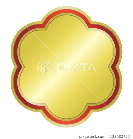 A gold medal (flower) with a red line. A gold medal (flower) with a red line. 138982703