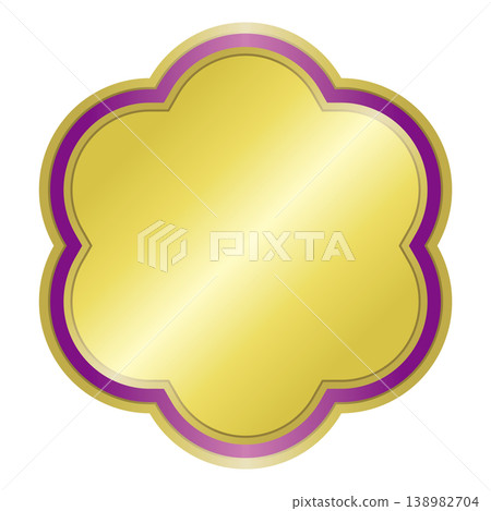 A gold medal (flower) with purple lines. A gold medal (flower) with purple lines. 138982704