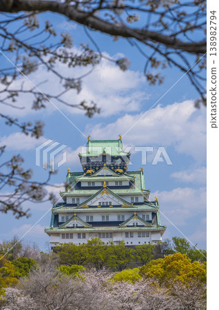 Osaka Castle castle tower in full bloom Osaka Castle castle tower in full bloom 138982794