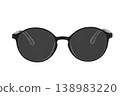 Black round eyeglasses isolated on transparent background 138983220