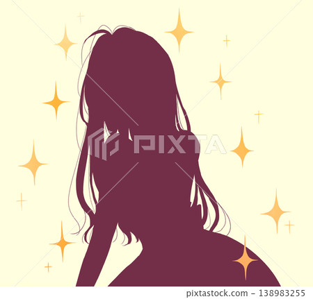 性感女人的輪廓，閃閃發光 138983255
