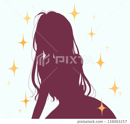 性感女人的輪廓,閃閃發光 性感女人的輪廓,閃閃發光 138983257