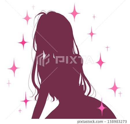 性感女人的輪廓,閃閃發光 性感女人的輪廓,閃閃發光 138983273