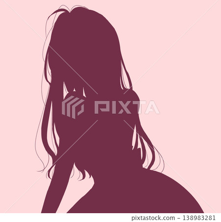 A sexy woman with long hair - silhouette A sexy woman with long hair - silhouette 138983281