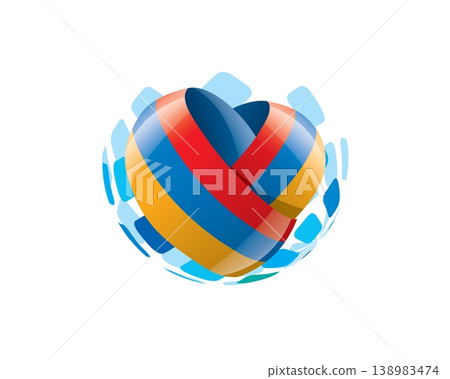 Patriotic heart wrapped in Armenian flag illustration Patriotic heart wrapped in Armenian flag illustration 138983474